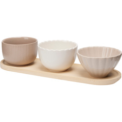 NOBI snack tálkák, 3 edény és hosszúkás tálca