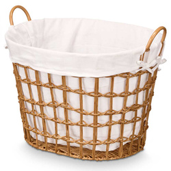 Szövött szennyeskosár fogantyúkkal, 42,5 x 55,6 x 40 cm