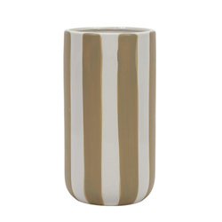 Kerámia váza vastag függőleges csíkokkal, Ø 12 x 20 cm
