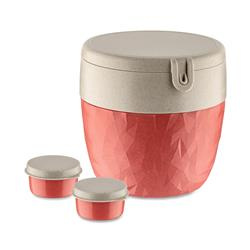 Reggeliző doboz, salátás és öntetes tároló BENTOBOX L, 3 elem, KOZIOL