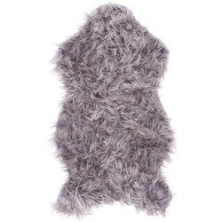 Dekoratív szőnyeg, szőr, 50 x 90 cm, szürke színben