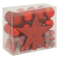 Karácsonyi díszek készlete, 44 elem