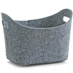 Tároló kosár, ovális, filcből - 12 l-es tároló, ZELLER, szürke