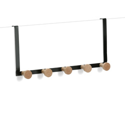 Fém ajtóra akasztható fogas, 5 kampóval