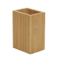 Bambusz fogkefe pohár, 9 x 7 x 12,5 cm