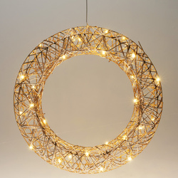 Karácsonyi dekoráció, LED-es koszorú, Ø 40 cm