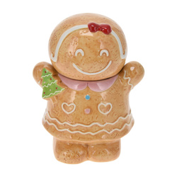Karácsonyi tároló mézeskalács formájú, 15 x 19 cm, COOKIE
