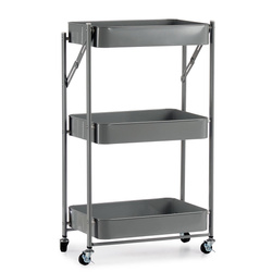 Görgős, összecsukható polc, 3 szinttel