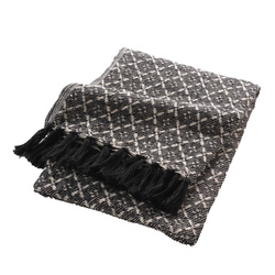 Fringes takaró JANNA, fekete-fehér, pamut, 125 x 150 cm