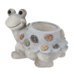 Kerti virágcserép figurával