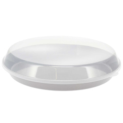 Műanyag tálca tetővel, Ø 35,5 x 8,5 cm