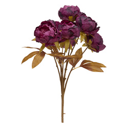 Mesterséges FRIA 5 bazsarózsa csokor, 53 cm magas, lila