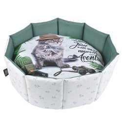 Macska fekhely kivehető párnával AVENTURE, Ø 48 cm