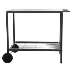 Kerti asztal, mobil kerekeken BBQ-hoz, fém, 90x58x75 cm