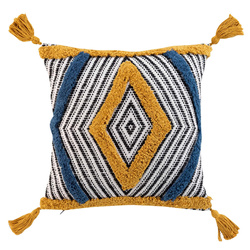 TERANGA díszpárna bojtokkal, 40 x 40 cm