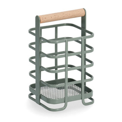 Bambusz fogantyús evőeszköztartó, 10 x 10 x 17 cm