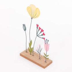 Fém dísz mezői virágok FLORINA, magassága 28 cm