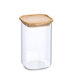Bambuszfedeles üveg, 1400 ml, 11 x 11 x 17,7 cm