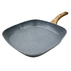 Négyzet alakú serpenyő kőbevonattal, 28 x 28 cm, alumínium