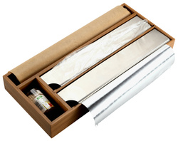 Étel fólia és papír adagoló, bambusz, 42 x 19 cm