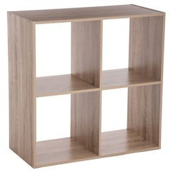 Dekoratív könyvespolc, 4 polccal, 68 cm, barna