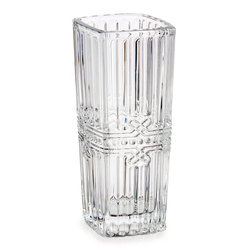 Négyzet alakú váza kristálymintával, 15 cm