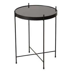 Fém asztal üveglappal, SHERIN, 50 cm