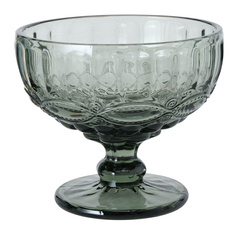 Desszert- és fagyis tál, zöld üveg, Ø 12 cm