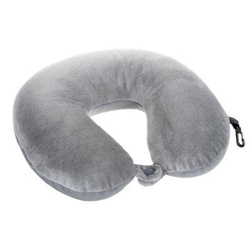 Puha utazási párna a fejhez, nyakhoz – henger, szürke
