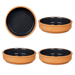 Agyagedények, mázas belsejű tálak, fekete