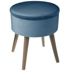 TESS bársonyos puff tárolóval, zöld