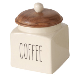 Kerámia ételtartó, fa fedél, SUGGY