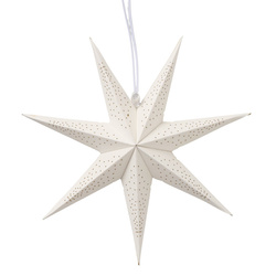 Díszes bambuszcsillag az ablakra, KASSINA, Ø 20 cm, fehér