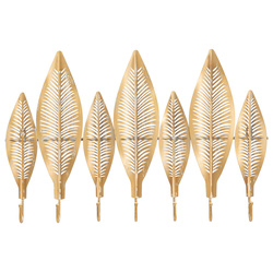 Előszobai akasztó, levélmintás, 7 akasztóval