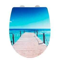 INFINITY WC-deszka csendes záródással, Thermoplast, tengeri minta WENKO