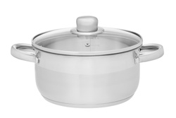 Acél edény üvegtetővel, 3 l