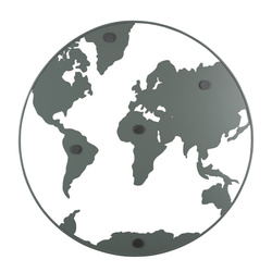 Fém jegyzettábla, Föld alakú, WORLD, Ø 50 cm