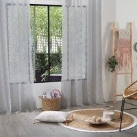 Kész függöny geometrikus mintával, 140 x 240 cm, szürke