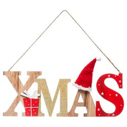 Karácsonyi felirat XMAS, függő dísz