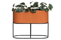 Ovális fém virágtartó, magassága 40 cm