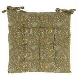 Kötözhető székpárna, virágmintás, 100% pamut, 40 x 40 cm