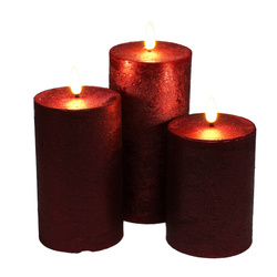Dekoratív LED gyertyák Ø 7,5 cm, 3 db.