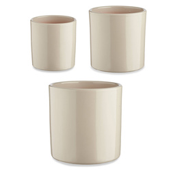 Kerek kerámia virágcserép készlet, 3 darab