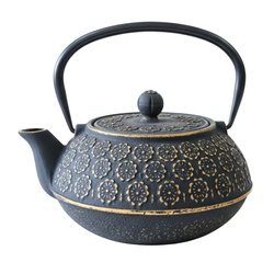 KUMO öntöttvas teáskanna szűrővel, 1000 ml, fekete