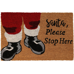 Karácsonyi lábtörlő kókuszrostból, 59x39 cm, 1. minta