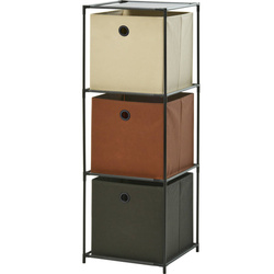 Polc három textil kosárral, 35 x 35 x 102 cm