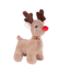 Pirosorrú rénszarvas plüss, 24 cm