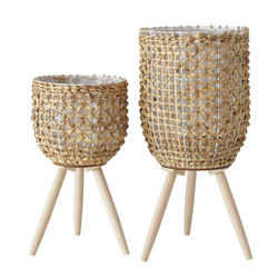 Livela fonott virágcserép, 2 darab, fa lábak