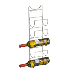 Fali falra szerelhető fém borállvány, 5 palackhoz.