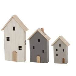 Dekoratív Kelling házikók, 3 db, MDF